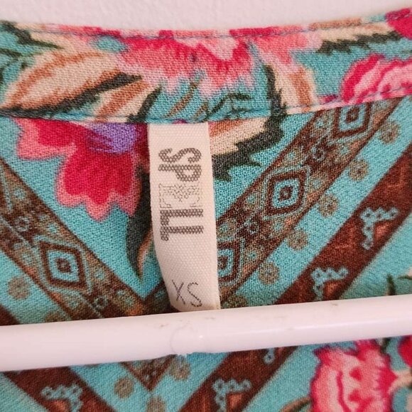Spell & the Gypsy Collective Designs Babushka Turquoise Blouse XS b90 - Picture 8 of 8